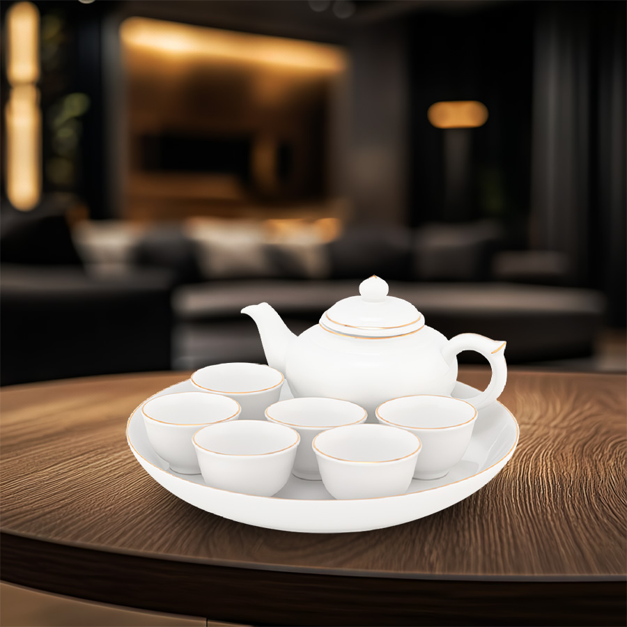 Bộ trà 0.35 L - Jasmine -Viền Chỉ Vàng