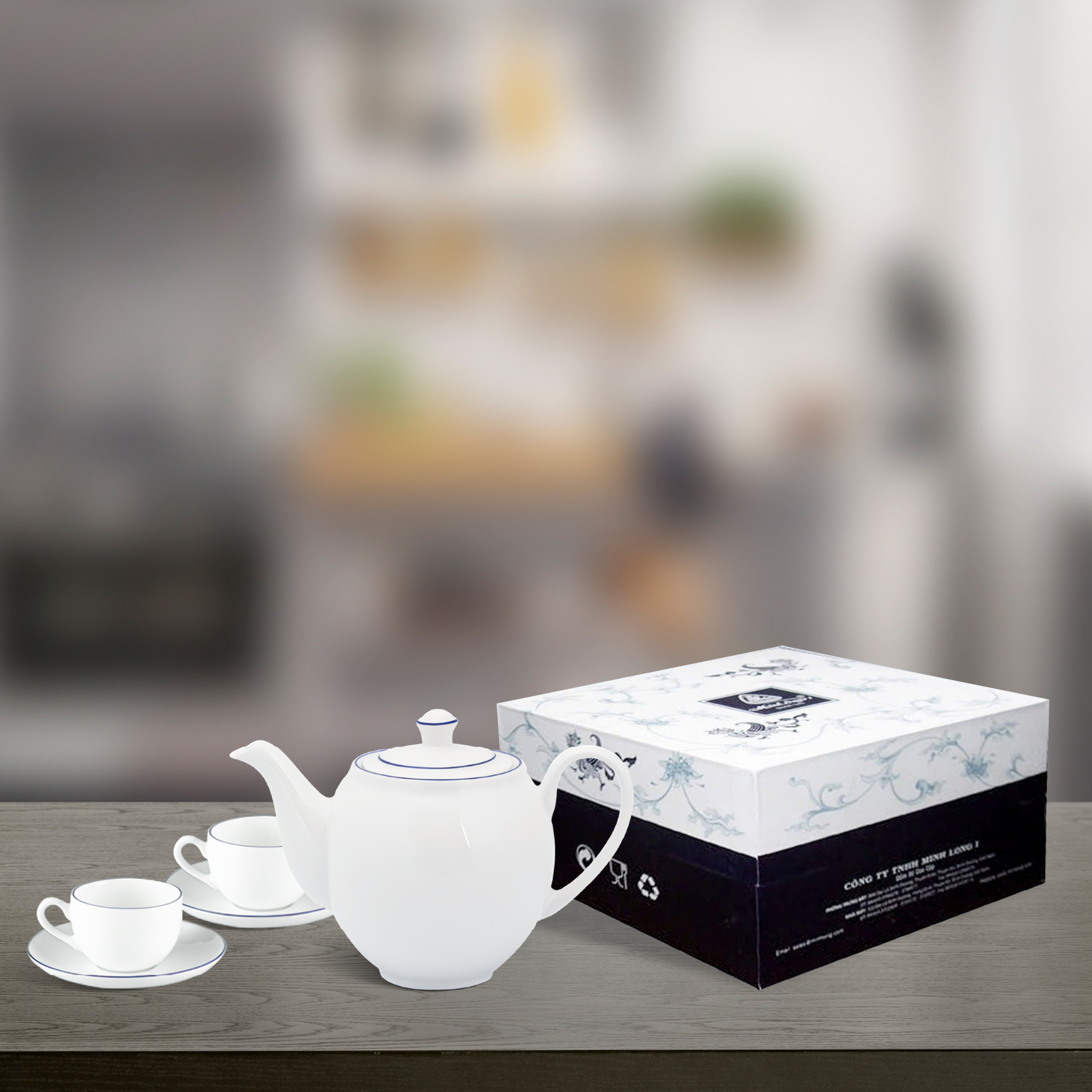 Bộ trà 0.5L - 0.8L - 1.1L Camellia - Chỉ Xanh Dương