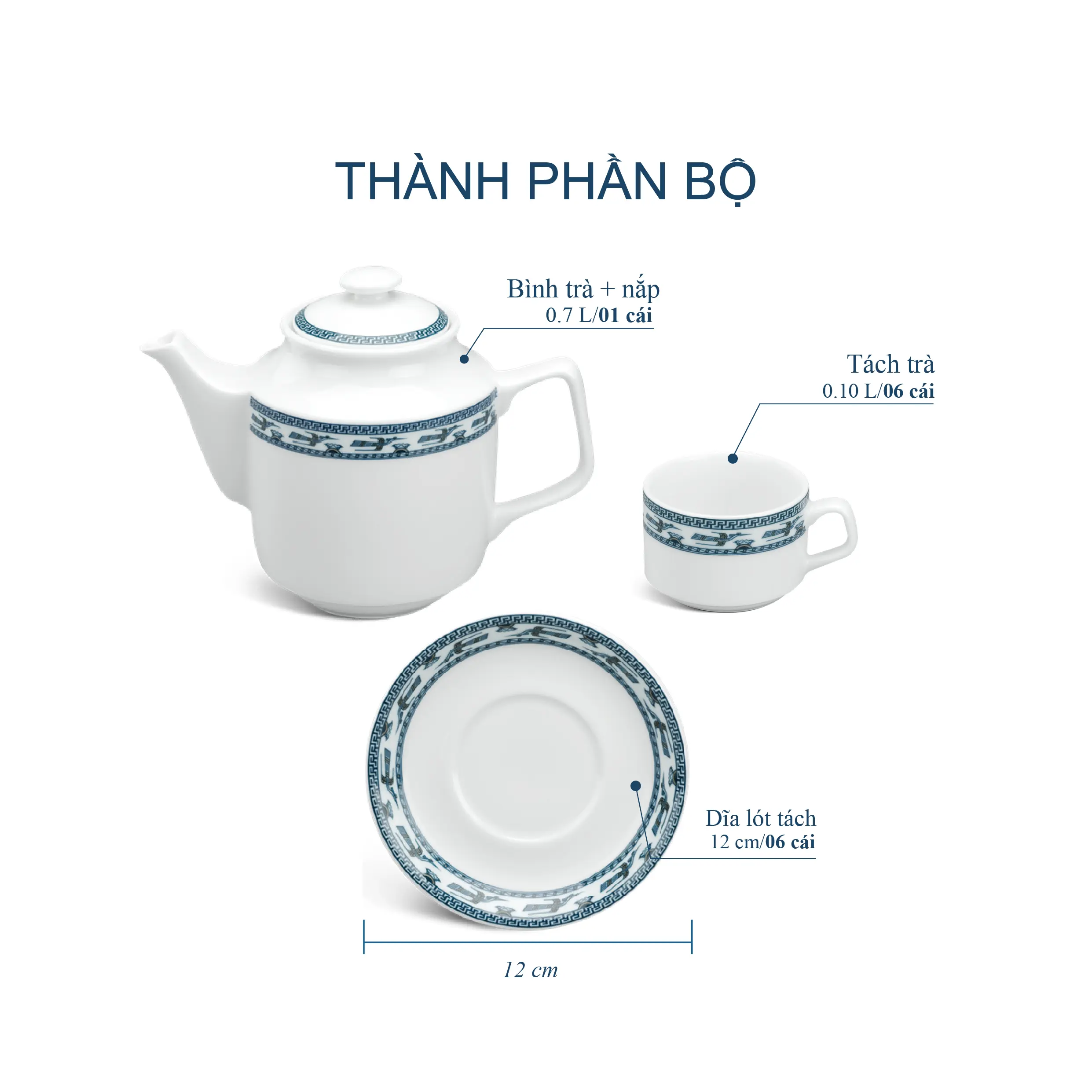 Bộ trà 0.7 L Jasmine - Chim Lạc
