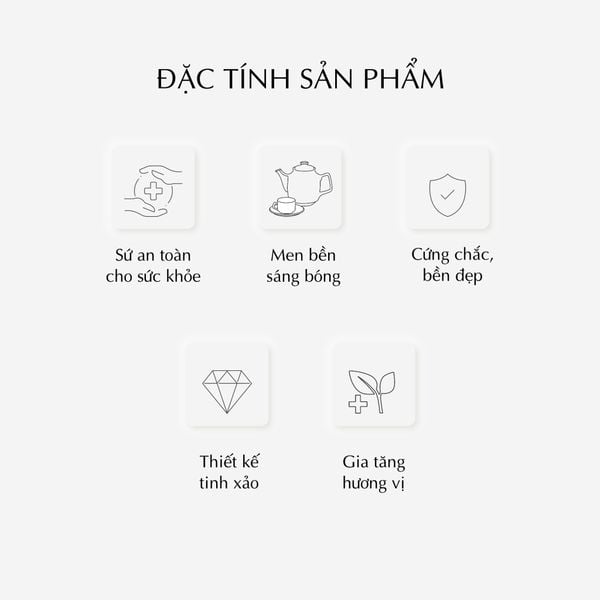 Bộ trà 0.35 L - Jasmine -Viền Chỉ Vàng