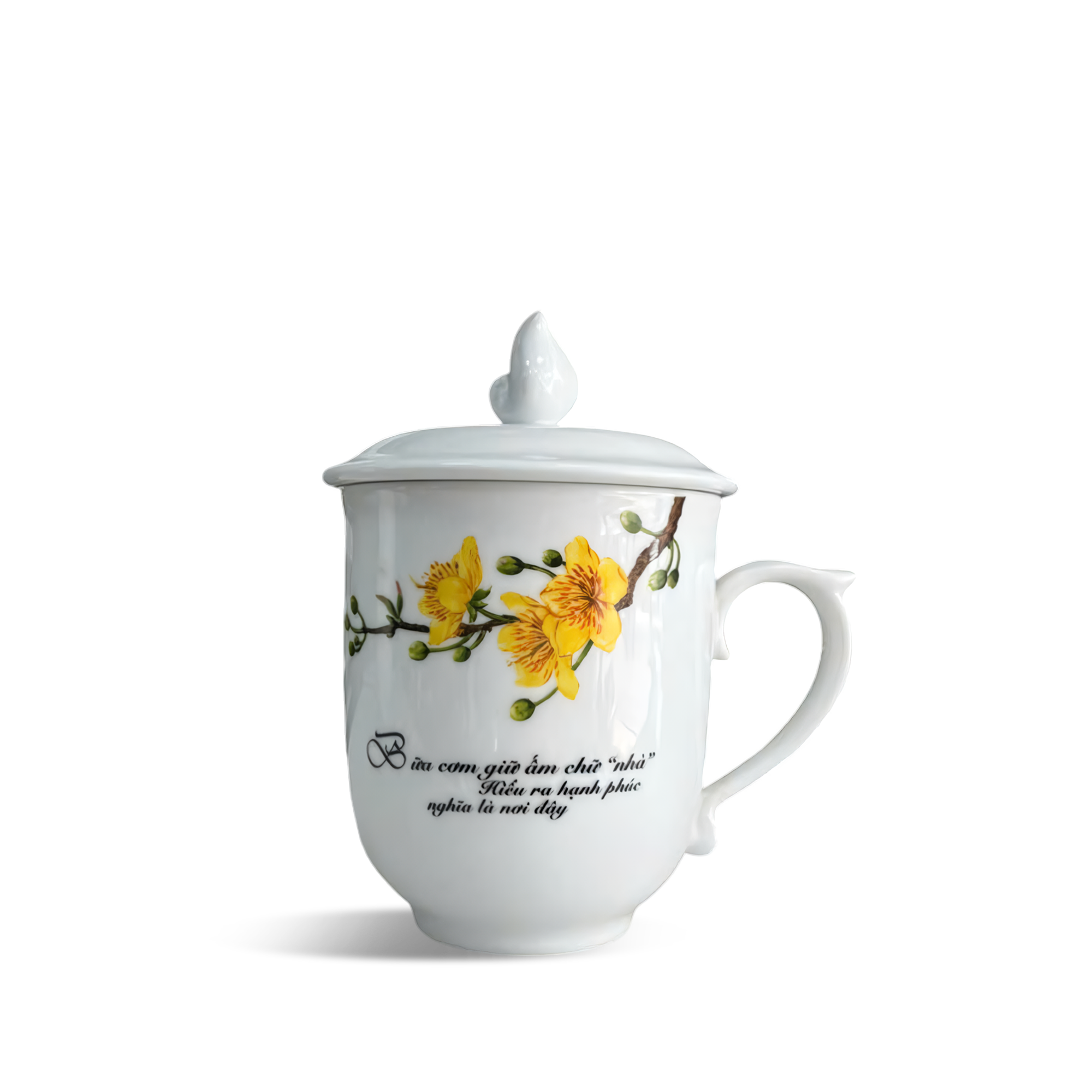 Ca trà 0.30 L + nắp (hoa) MAU DON Mai & LC1