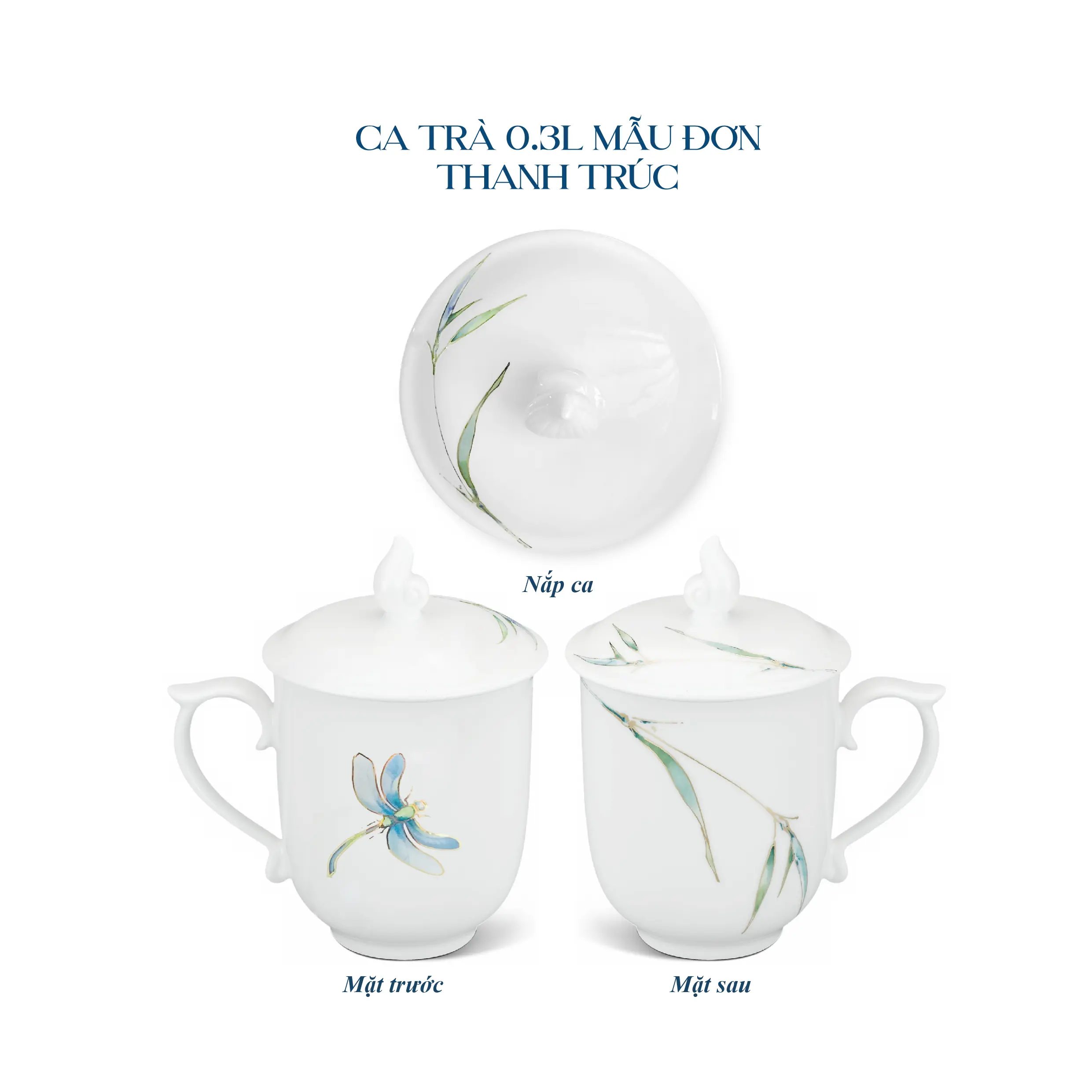 Ca trà 0.30 L + nắp - Mẫu Đơn - Thanh Trúc