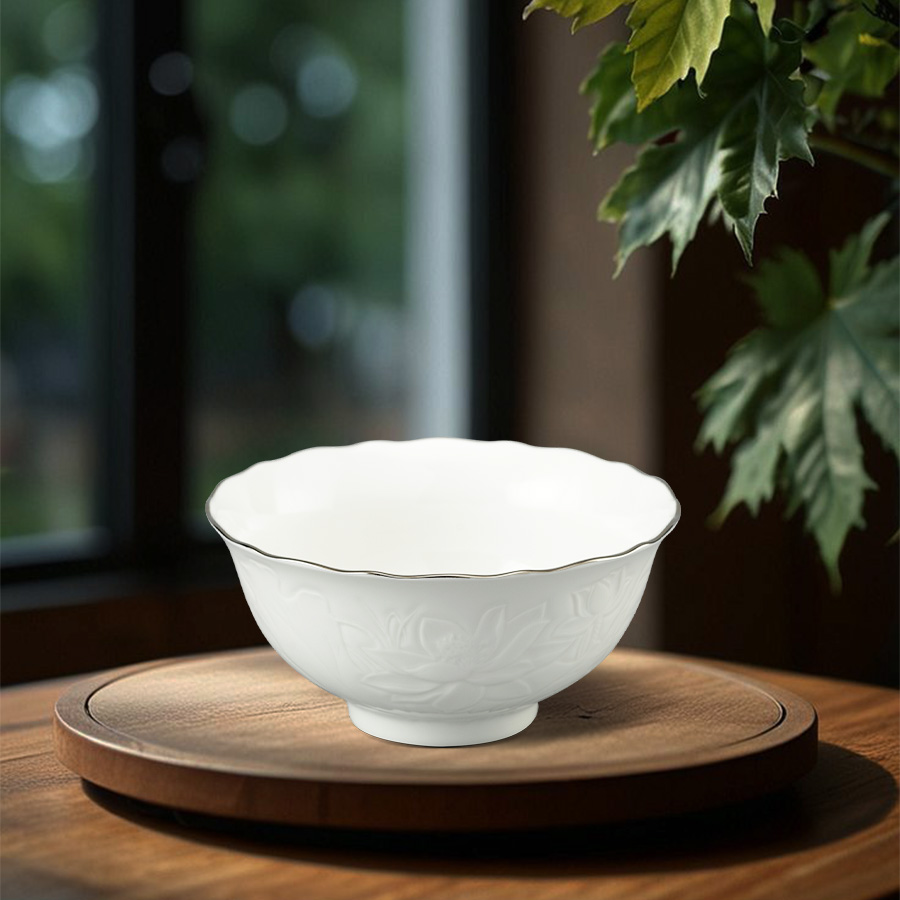 Chén cơm 11.5 cm - Sen IFP - Chỉ Bạch Kim