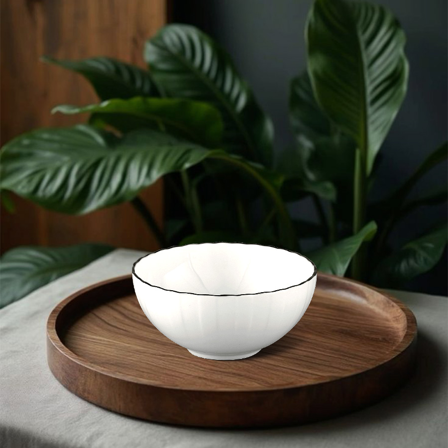 Chén cơm 12 cm - Ngọc Biển - Chỉ Bạch Kim