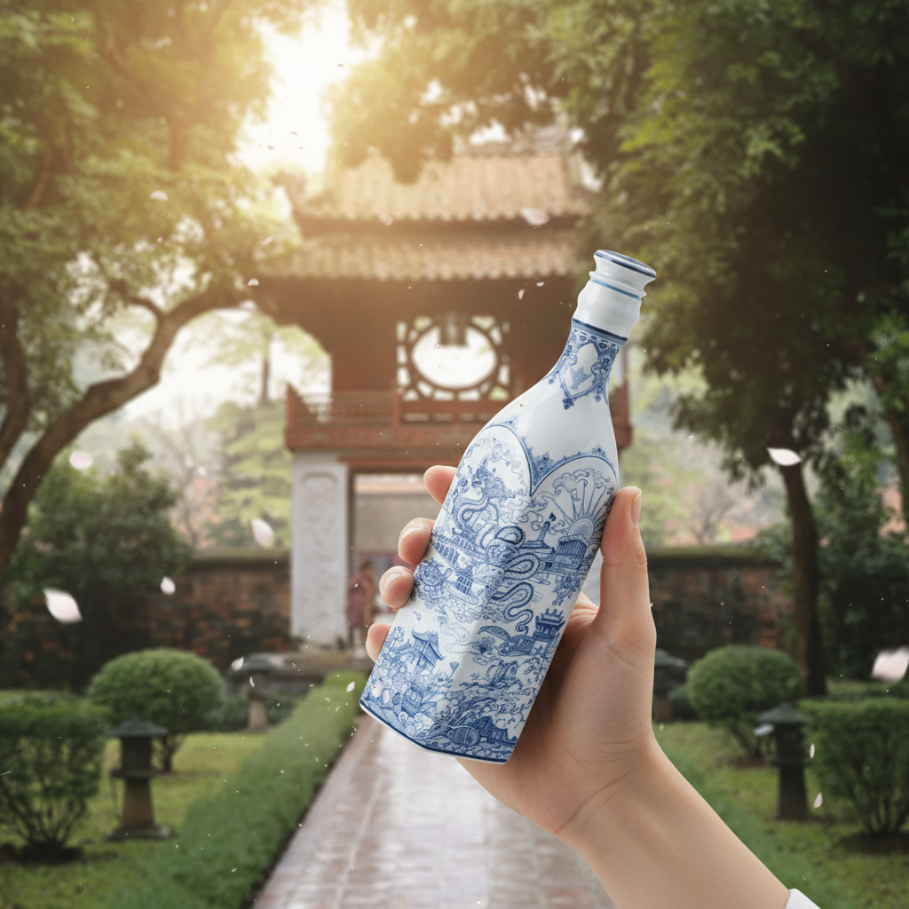 CHAI SỨ DƯỠNG SINH VUÔNG 1.0 L + NẮP (K1) NAM QUỐC (8 PHIÊN BẢN)