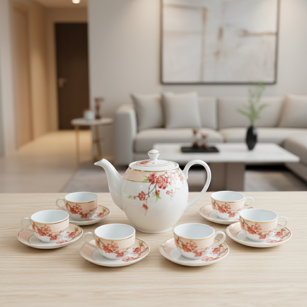 Bộ trà 0.8 L - Camellia - Hoa Đào