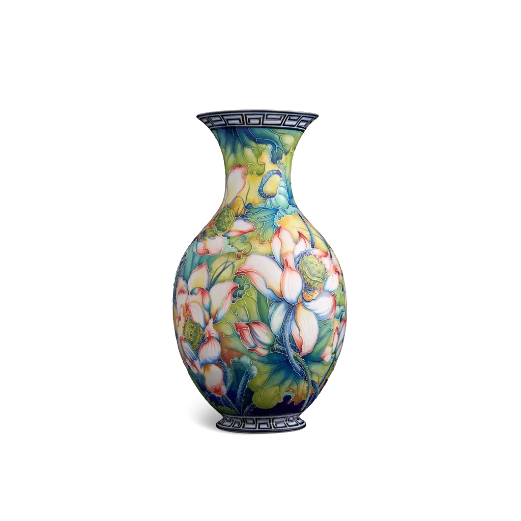 Bình hoa 41 cm - Sen Cobalt Đỏ - Bình Hoa - Trang Trí