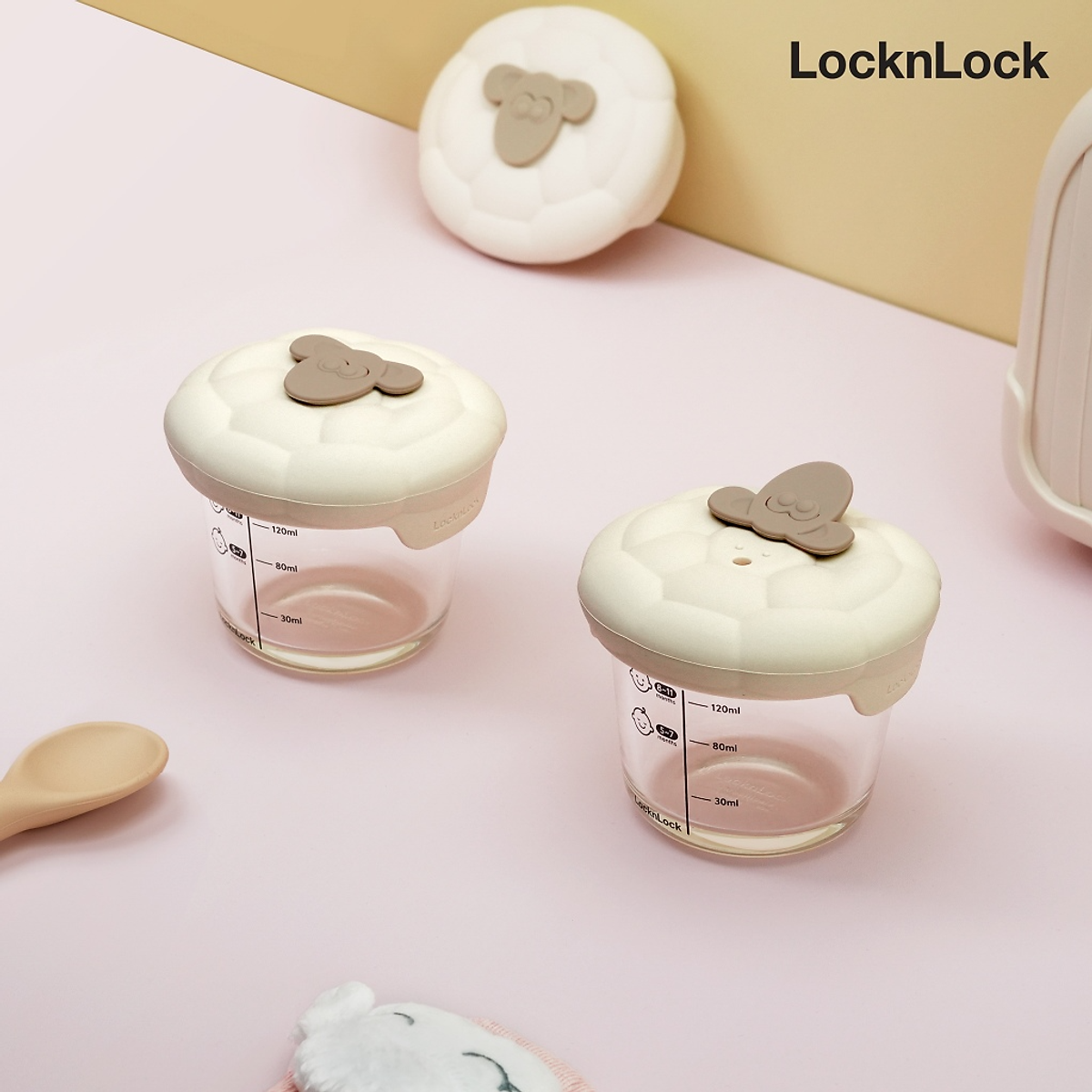 Hộp Đựng Thức Ăn Cho Bé LocknLock – 150 ml × 2 Hộp – Màu Ngà – LNG058S2IVY