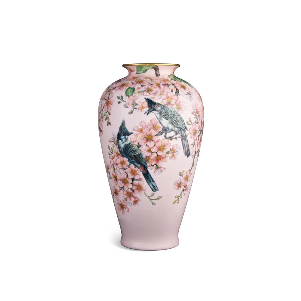 Bình hoa 40 cm - Bằng Lăng Tím & Chim