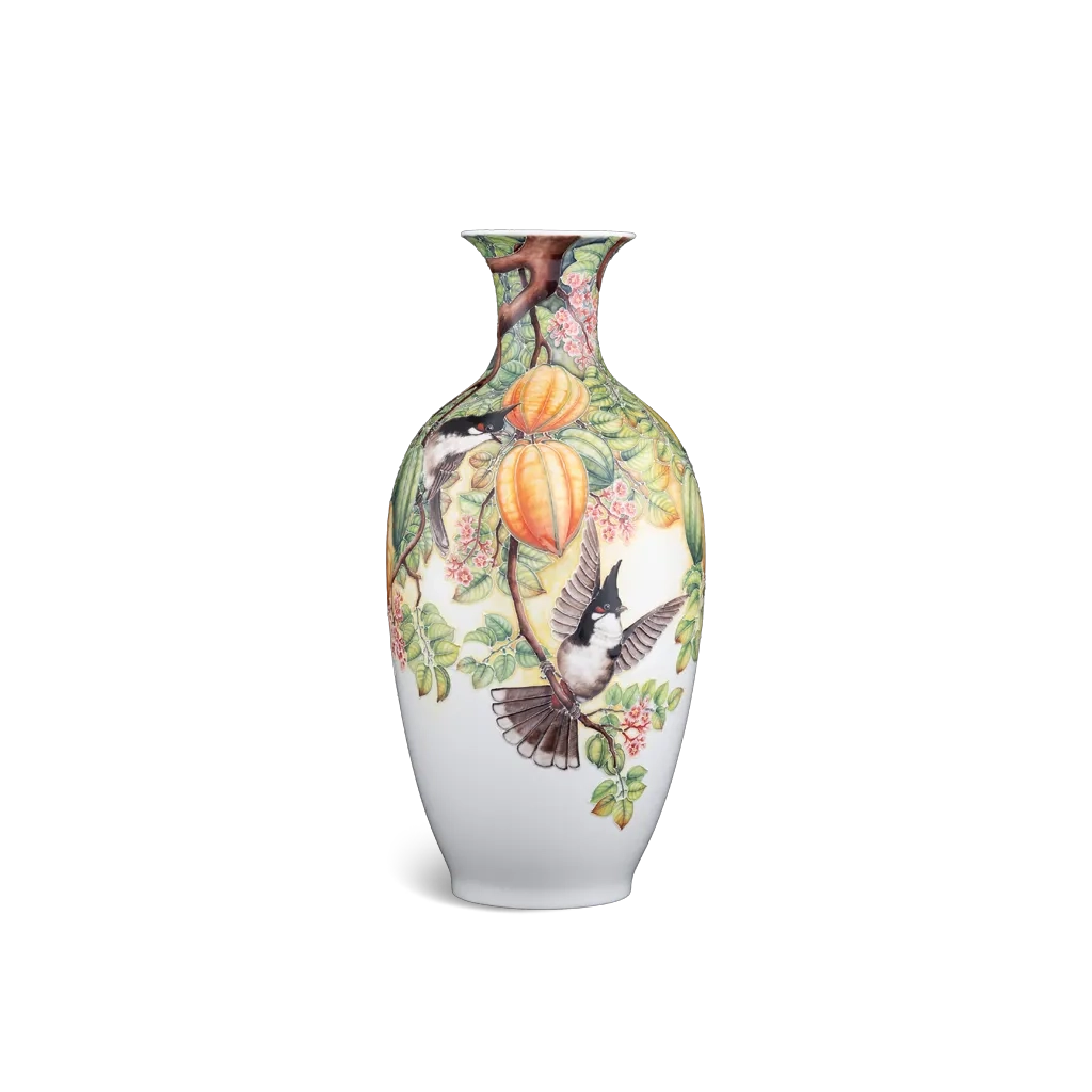 Bình hoa 42 cm - Chim và Khế - Bình Hoa - Vẽ tay