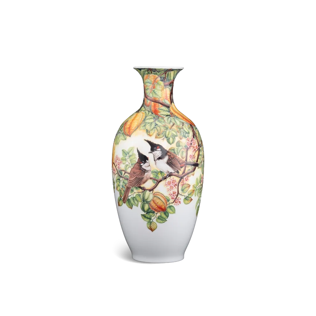 Bình hoa 42 cm - Chim và Khế - Bình Hoa - Vẽ tay