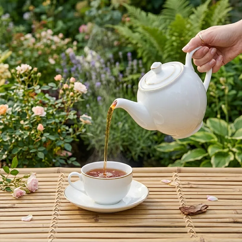 Bộ trà 0.5 L - Camellia - Viền Chỉ Vàng