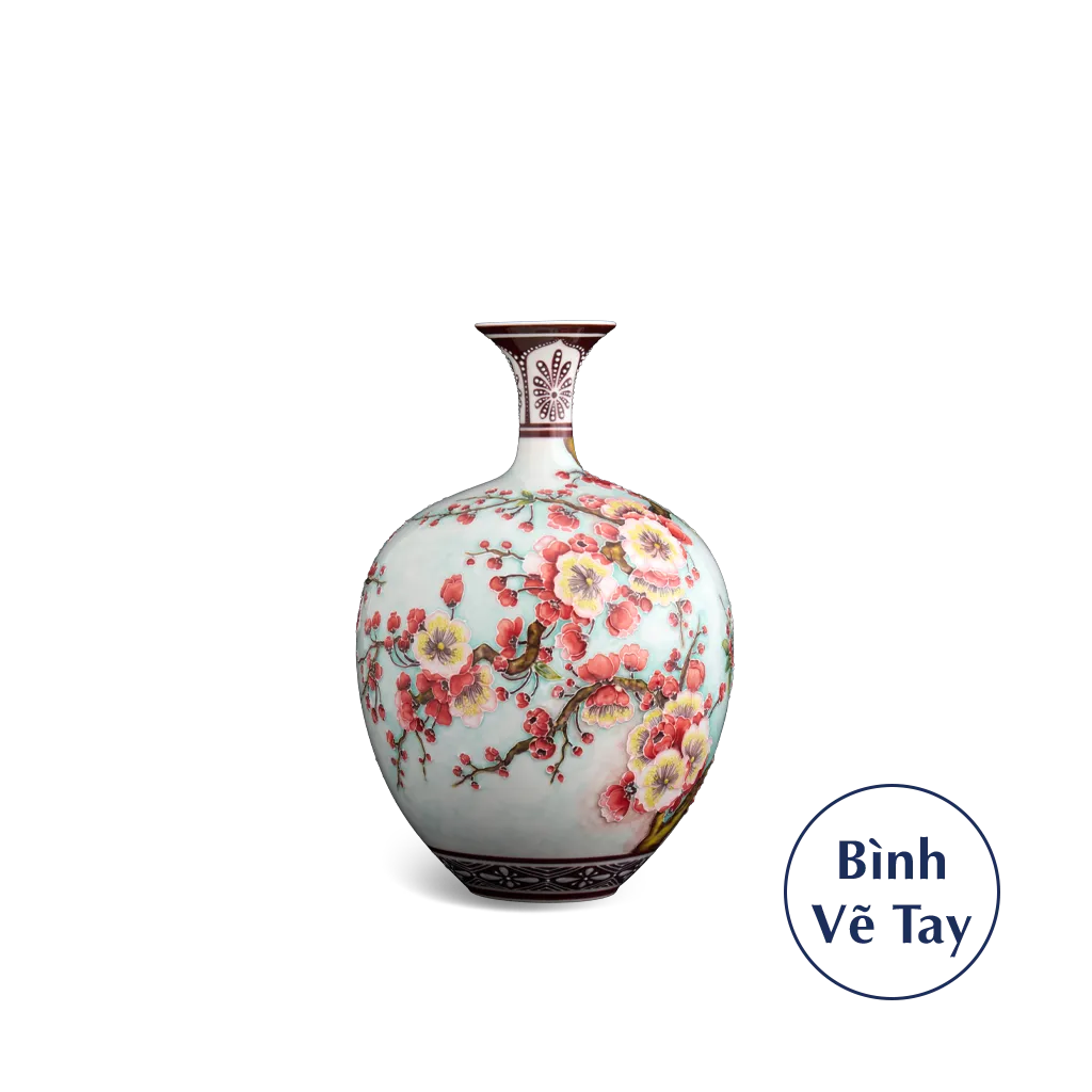 Bình hoa 30 cm - Hoa Đào - Bình Hoa - Trang trí