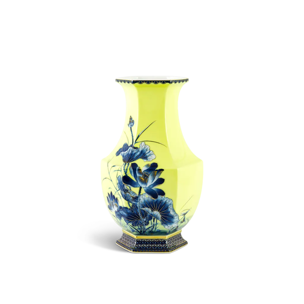 Bình hoa Lộc Phát 28 cm - Bình Hoa - Sen vàng nền vàng