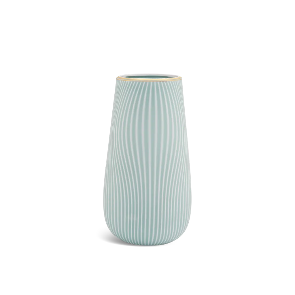 Bình hoa Zen 30 cm (KN-K1) - Bình hoa - Men Ngọc Sương Mờ (vàng)