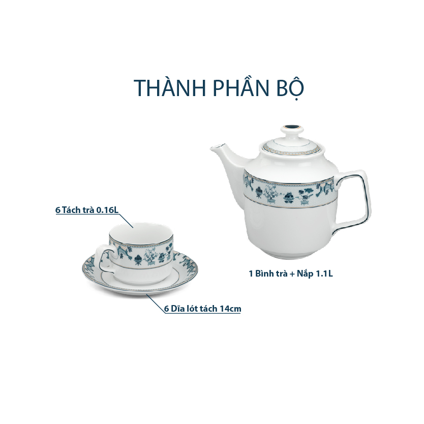Bộ Trà Minh Long 1.1 L - Jasmine - Tứ Quý