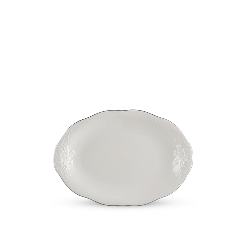 Dĩa Oval 25 cm - Đài Các IFP - Chỉ Bạch Kim