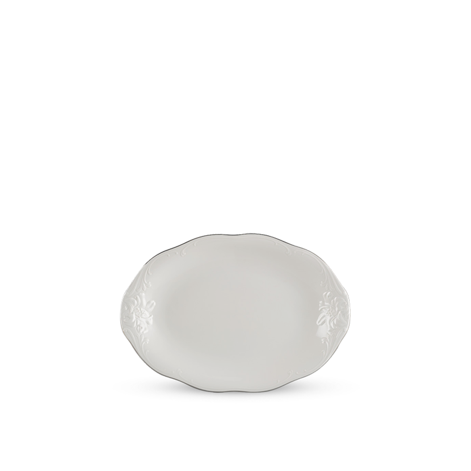 Dĩa Oval 25 cm - Đài Các IFP - Chỉ Bạch Kim