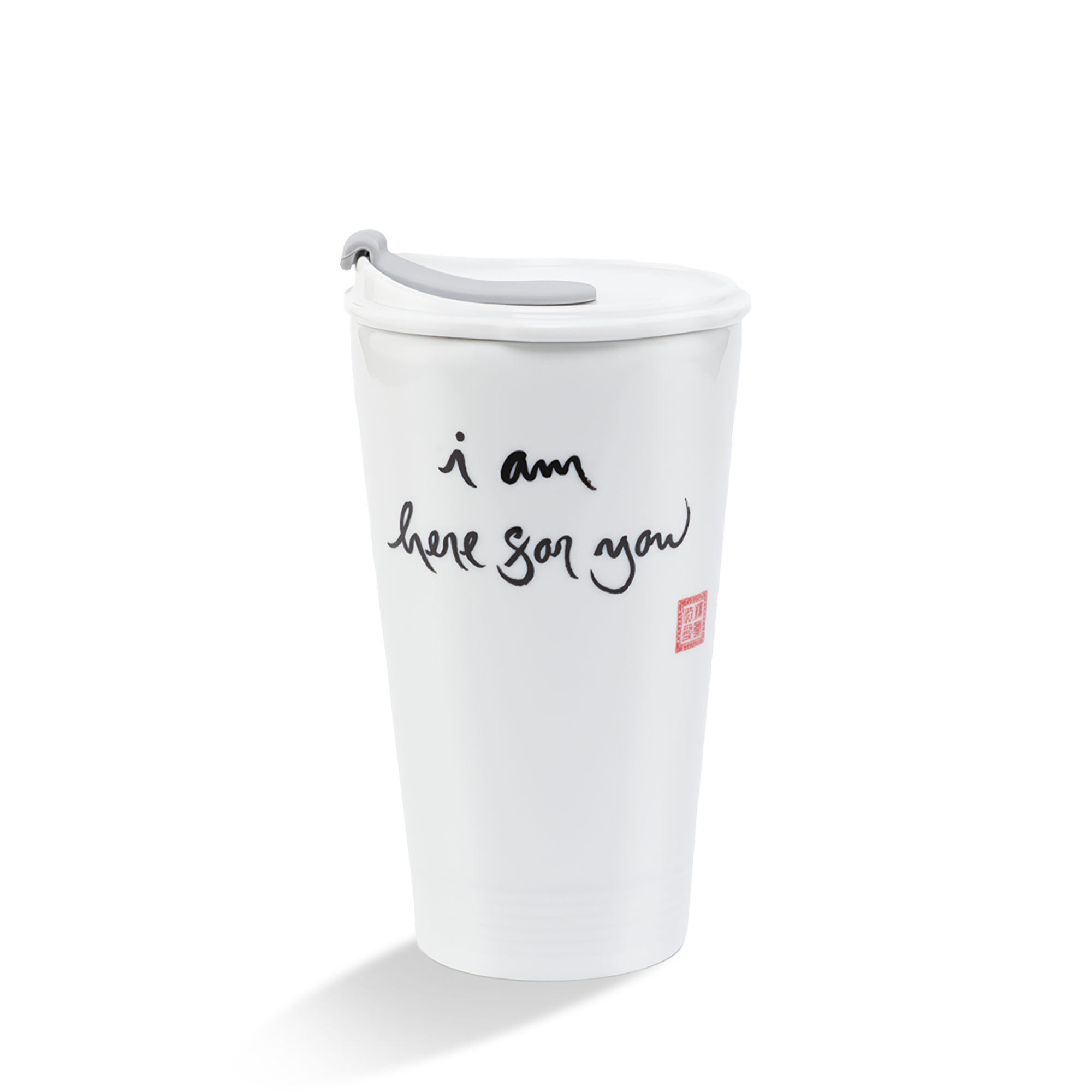 Ly sứ dưỡng sinh 0.48 L (K1) + nắp ống hút - Dưỡng Sinh - Trắng - C3