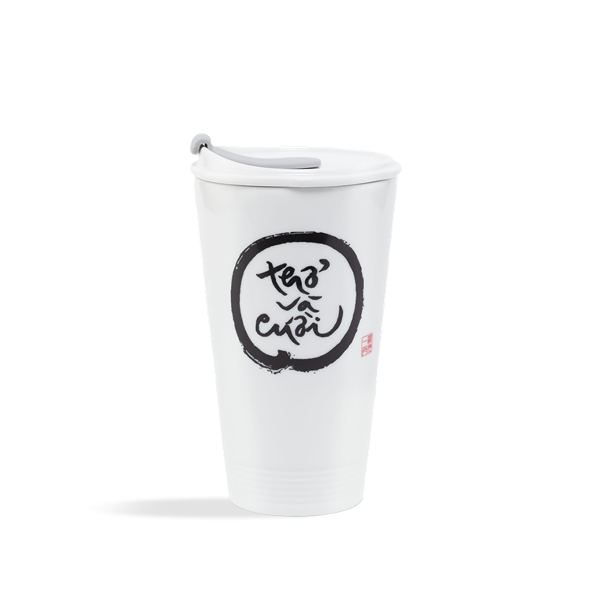 Ly sứ dưỡng sinh 0.48 L (K1) + nắp ống hút - Dưỡng Sinh - Trắng - C5