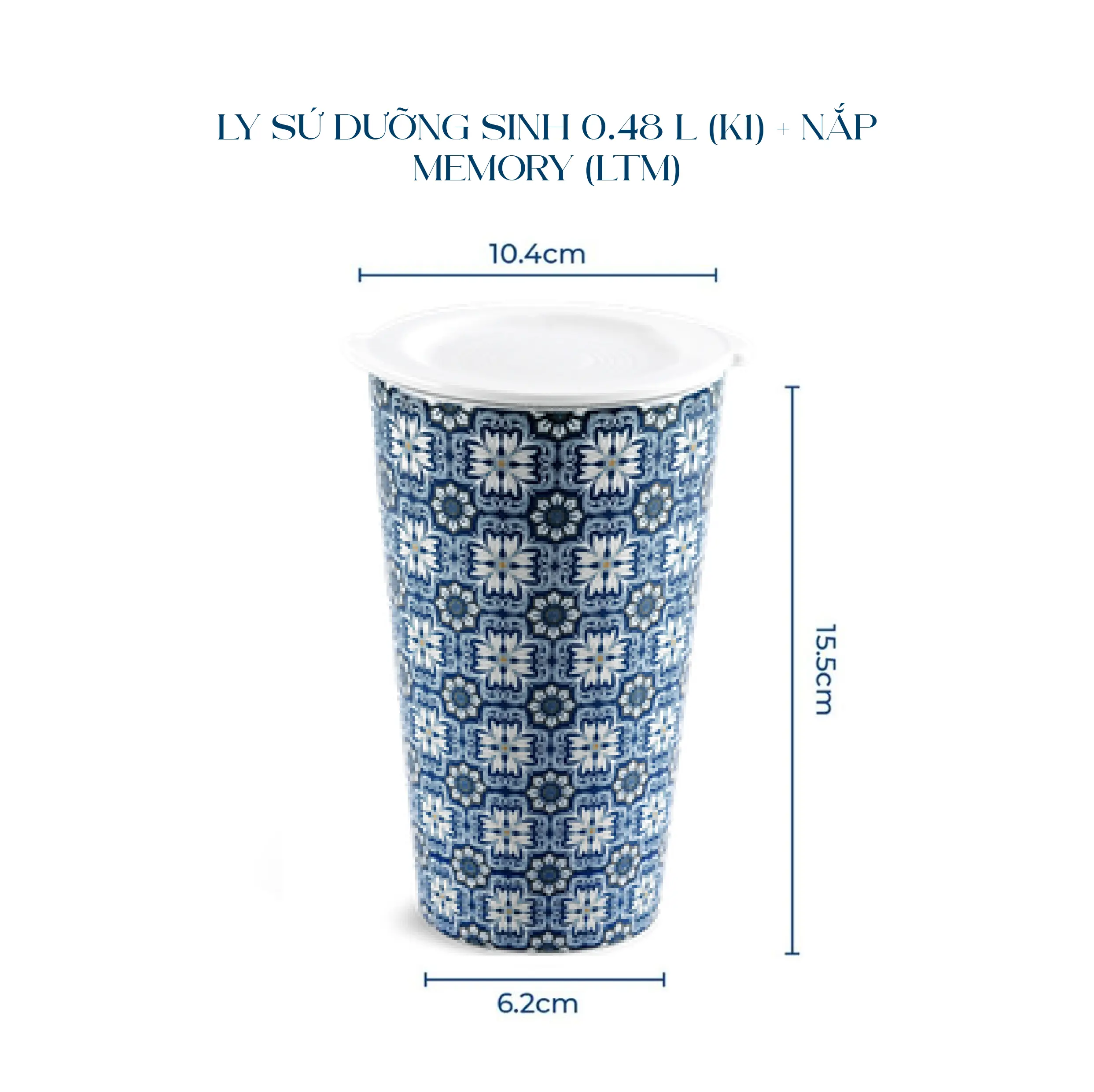 Ly sứ dưỡng sinh 0.48 L (K1) + Nắp - Memory (LTM)