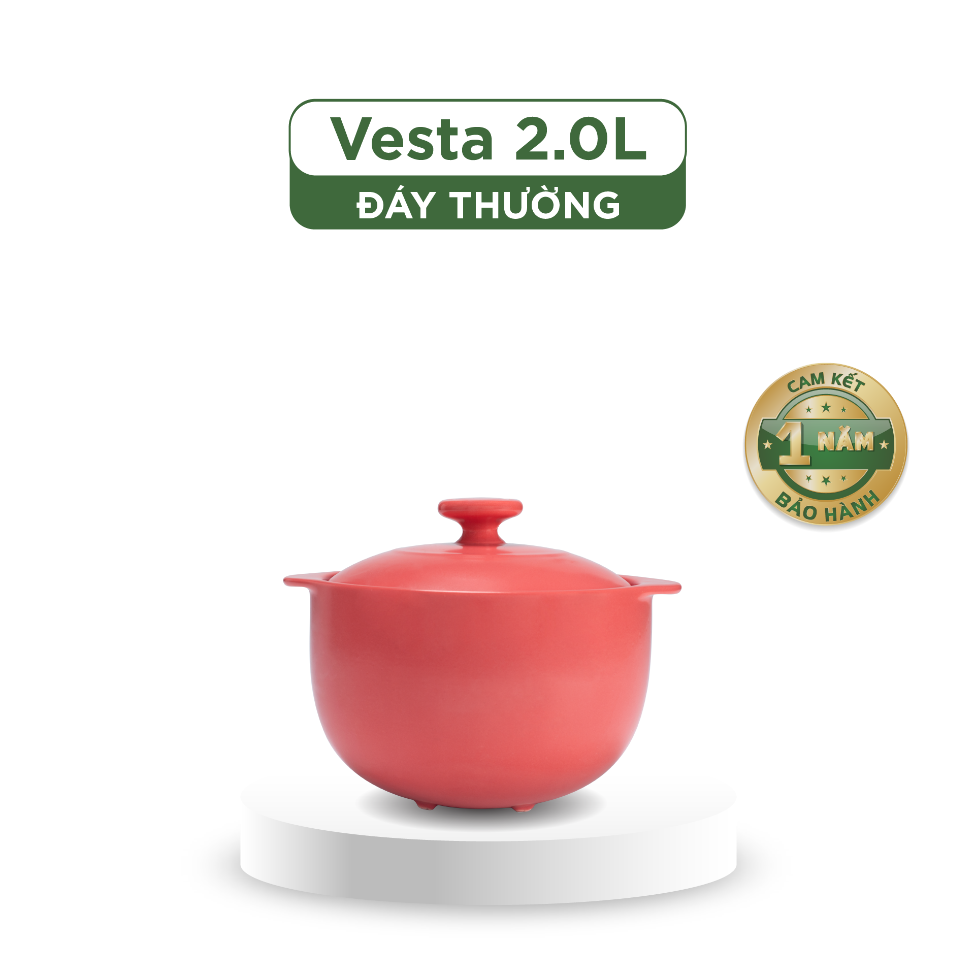 Nồi Dưỡng Sinh Vesta 2.0L + Nắp (CK) – Healthy Cook – Màu Đỏ 2