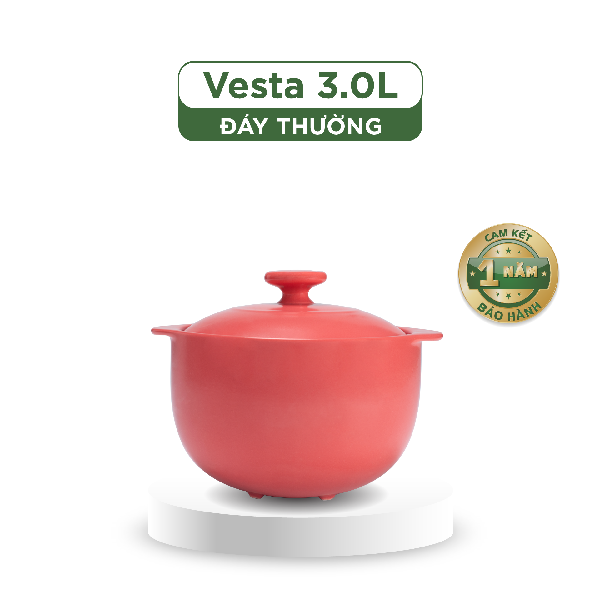 Nồi Dưỡng Sinh Vesta 3.0L + Nắp (CK) – Healthy Cook – Màu Đỏ 2