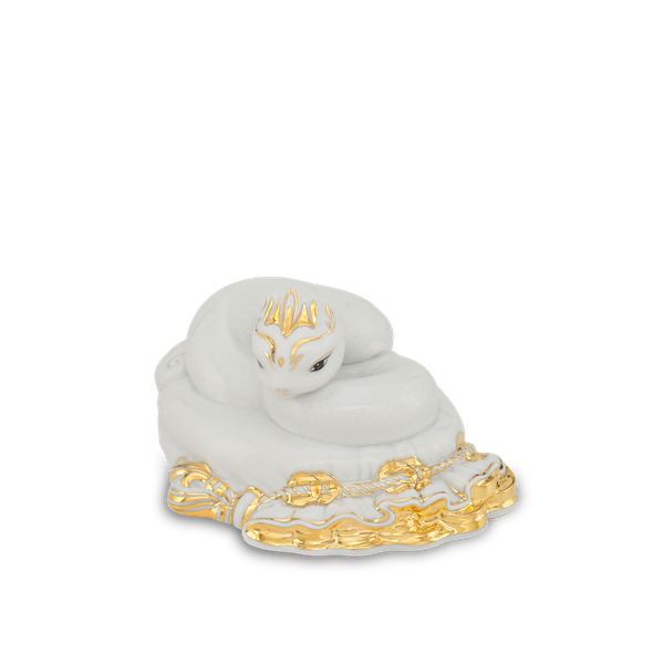 Tượng Rắn Bảo Kim 17 cm - Trắng