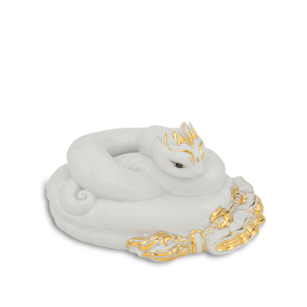 Tượng Rắn Bảo Kim 17 cm - Trắng