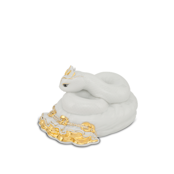 Tượng Rắn Bảo Kim 17 cm - Trắng