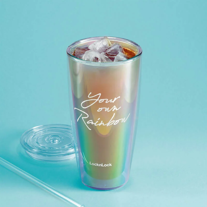 Ly Nhựa Hai Lớp LocknLock Rainbow Double Wall Cold Cup 750ml - 2 Màu (Tím, Trắng) - HAP507