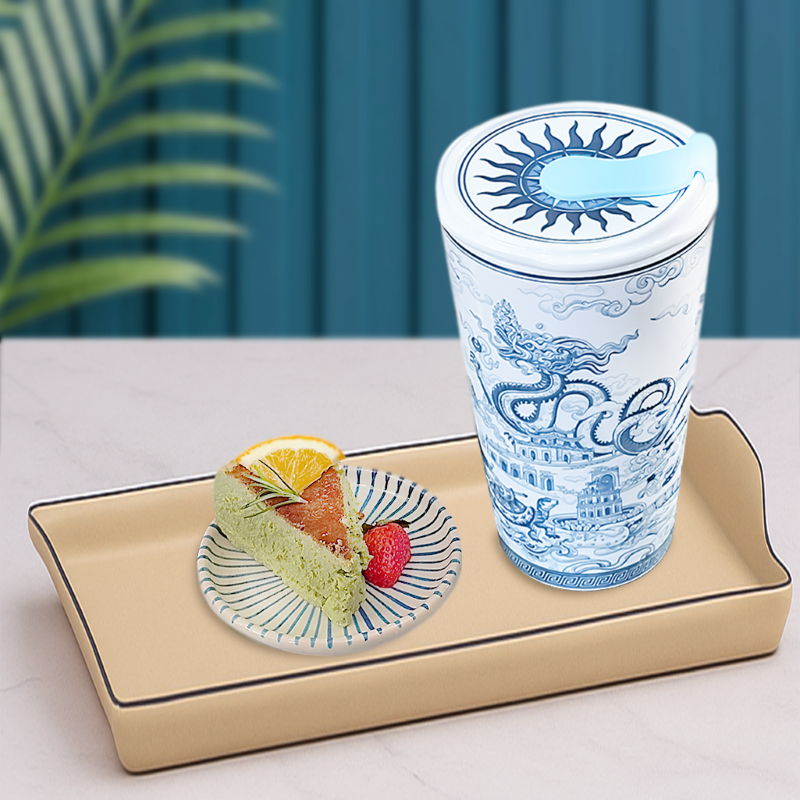 Ly sứ dưỡng sinh 0.48 L (K1) + nắp ống hút - Dưỡng Sinh - Nam Quốc - Hà Nội