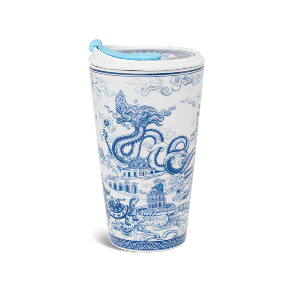 Ly sứ dưỡng sinh 0.48 L (K1) + nắp ống hút - Dưỡng Sinh - Nam Quốc - Hà Nội