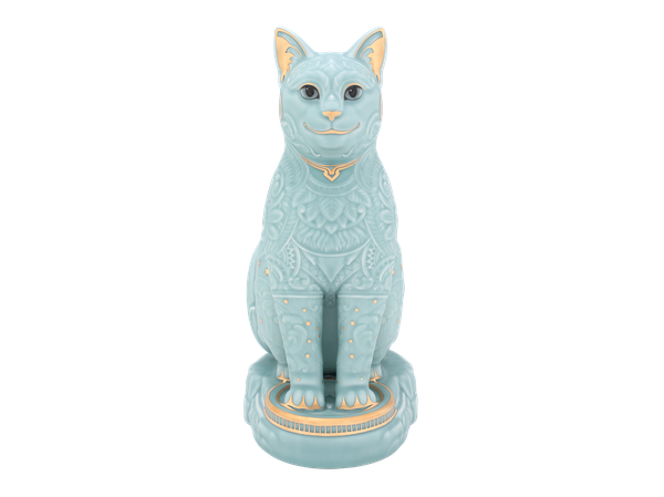 Tượng Mèo Ngũ Phúc 31.1 cm - Men Ngọc Sương Mờ