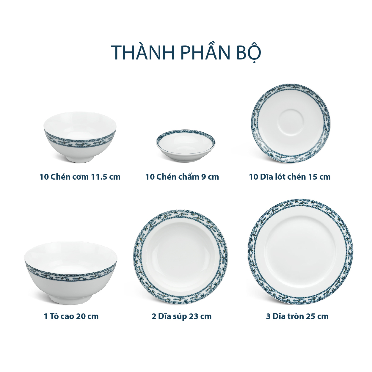 Bộ đồ ăn 36 sản phẩm - Jasmine - Chim Lạc