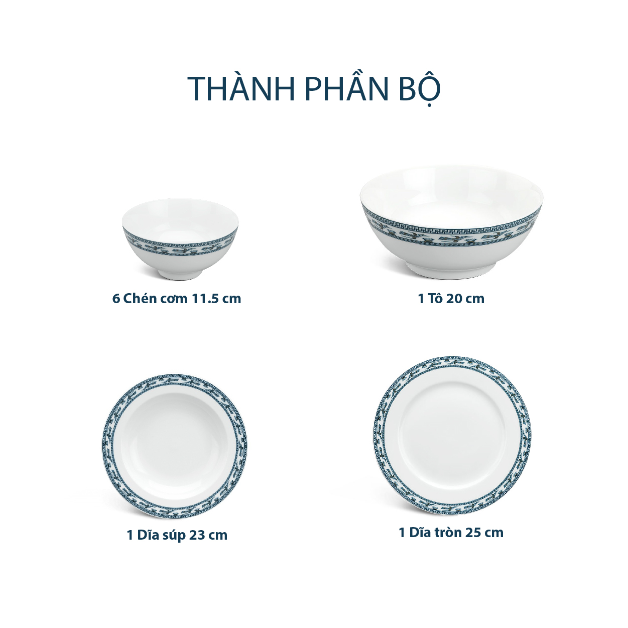 Bộ đồ ăn 9 sản phẩm - Jasmine - Chim Lạc