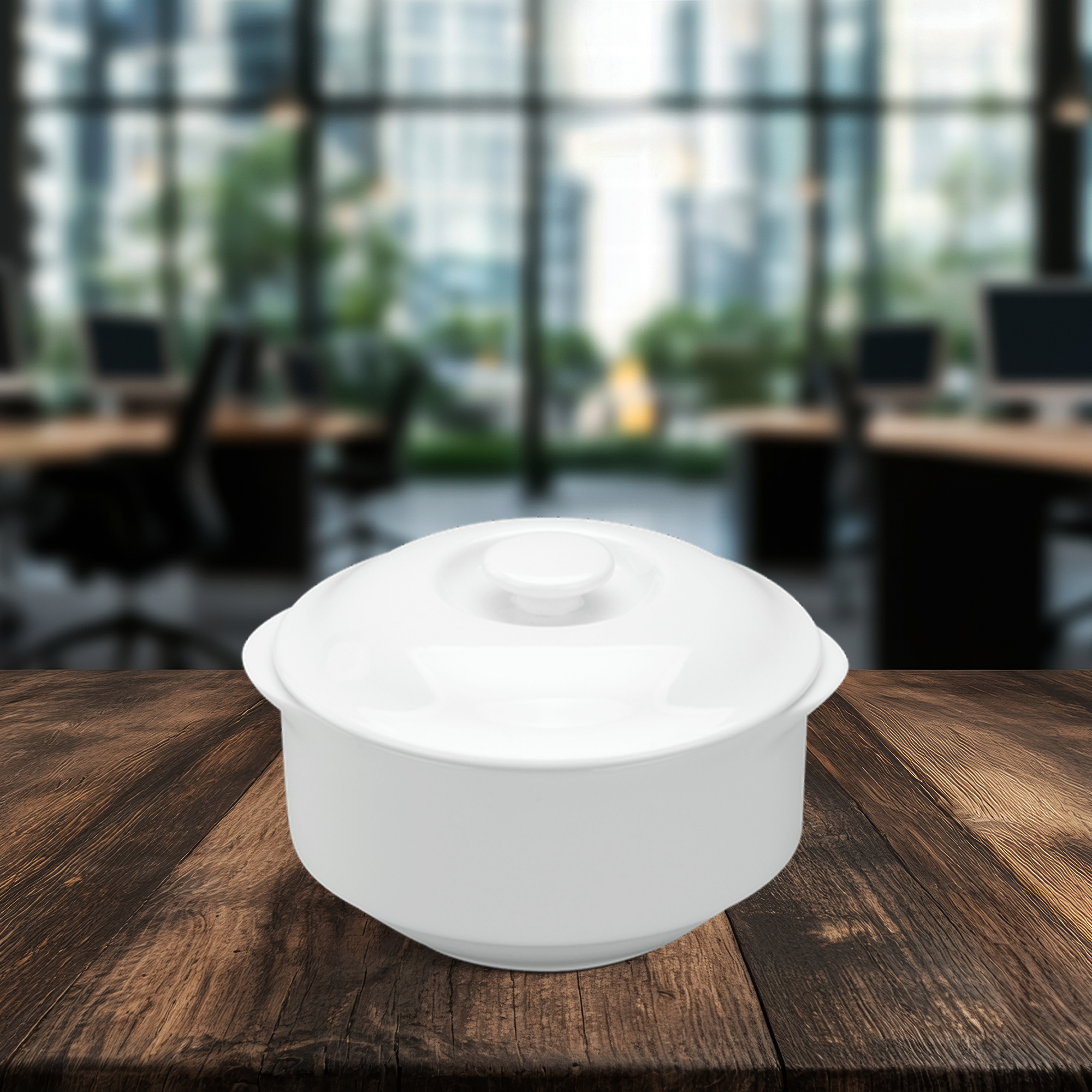 Thố cá nhân 9.7 cm + nắp - Jasmine - Trắng