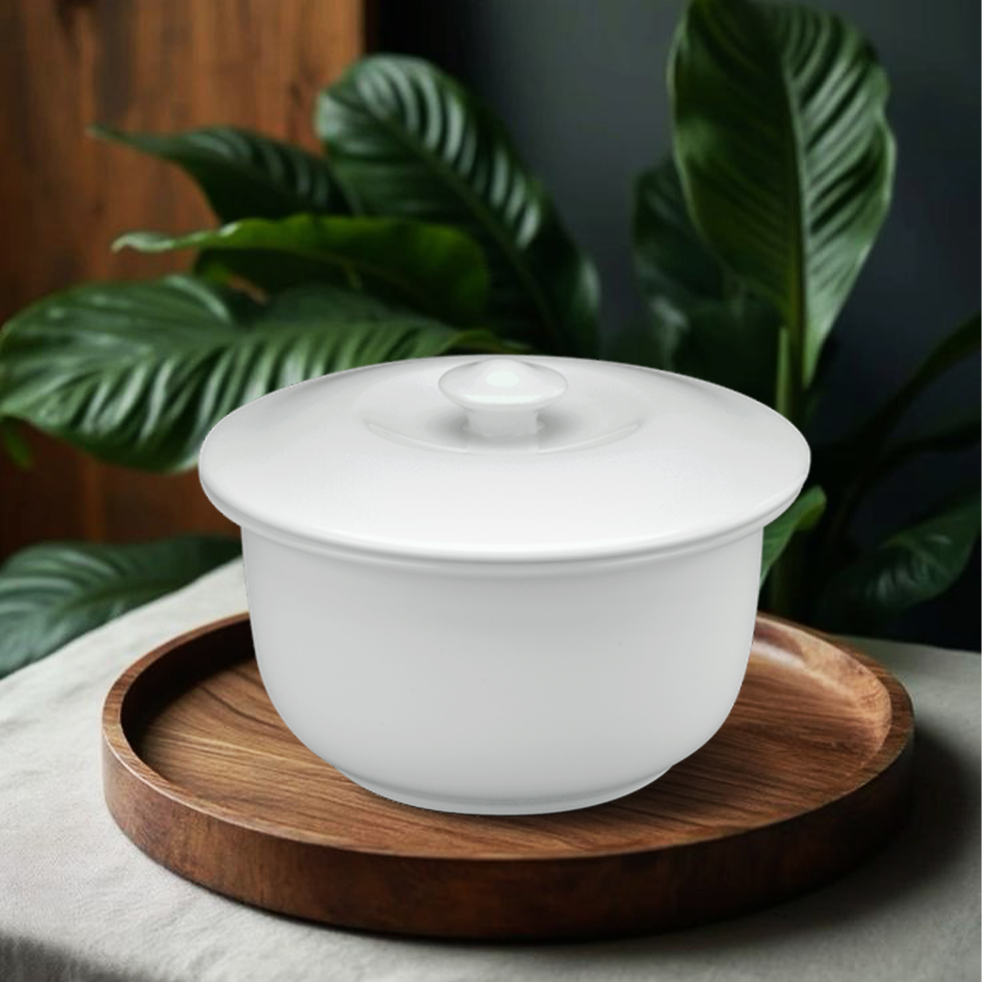 Thố trung 0.33L + nắp - Daisy - Trắng