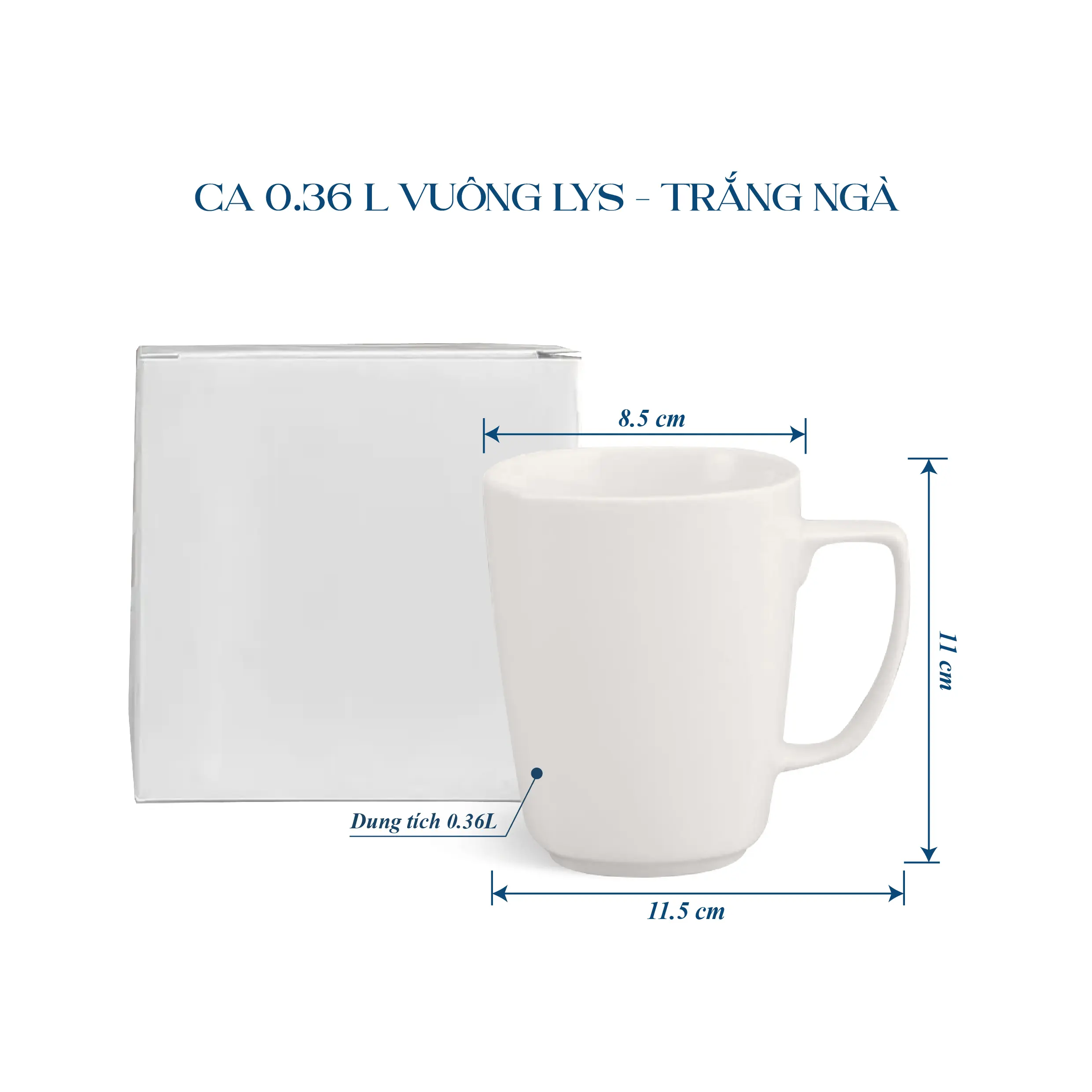 Ca 0.36 L Vuông Lys - Trắng Ngà