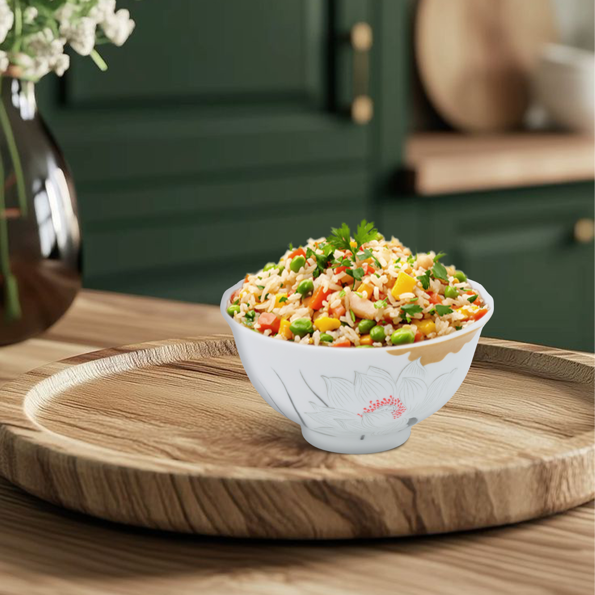 Chén cơm 11.5 cm - Mẫu Đơn IFP - Tuyết Liên | Minh Long I