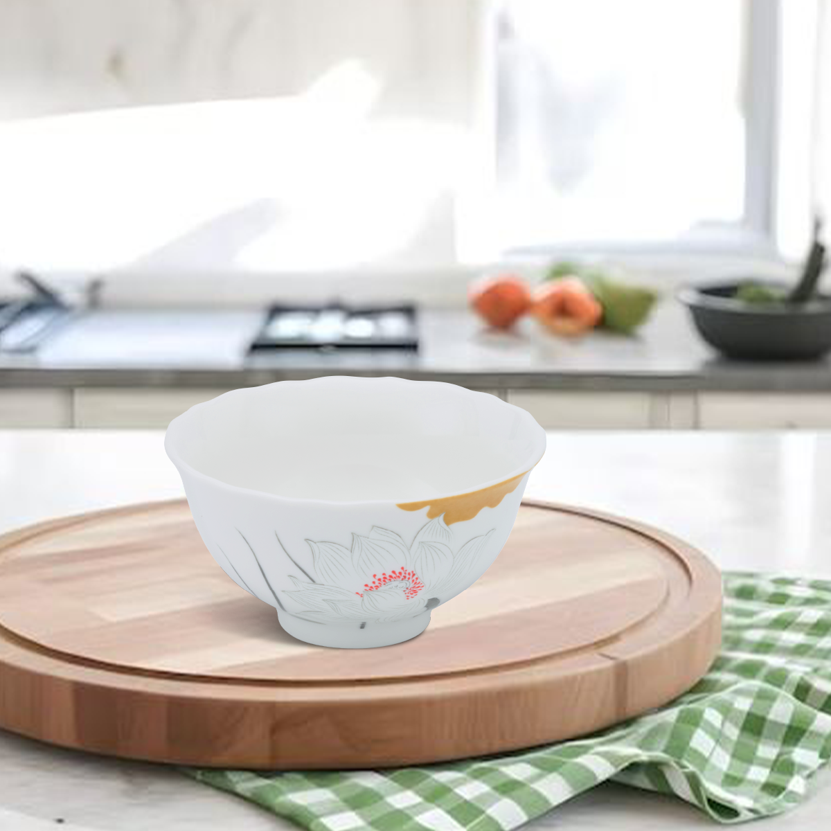 Chén cơm 11.5 cm - Mẫu Đơn IFP - Tuyết Liên | Minh Long I