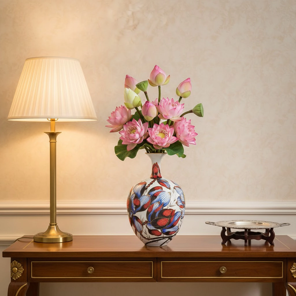 Bình hoa 30 cm - Hoa Sen - Bình Hoa - Trang trí