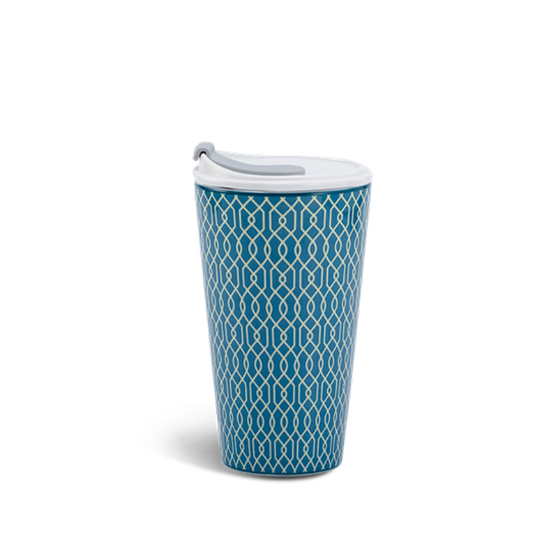 Ly sứ dưỡng sinh 0.48 L (K1) + nắp ống hút - Indigo (LTA)
