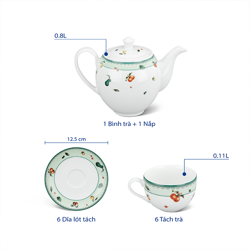 Bộ trà 0.8 L - Camellia - Quả ngọt