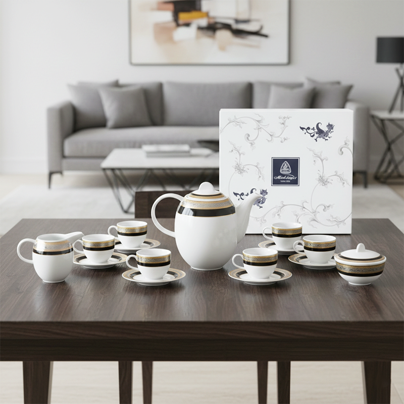 Bộ trà cao 1.3 L - Sago - Hoa Hồng Đen (Khắc nổi)