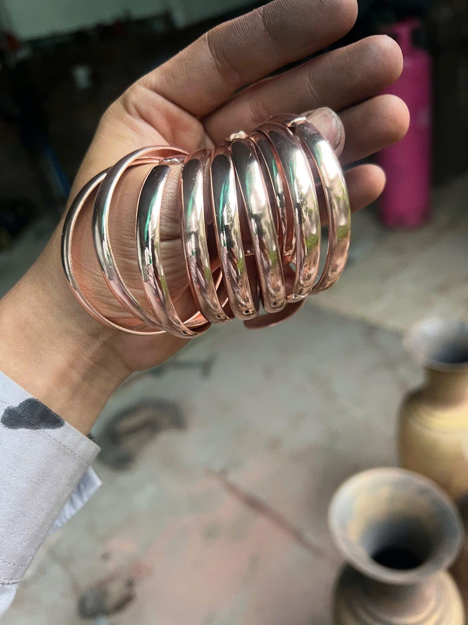 Vòng đồng đỏ dẹt trơn đủ sz