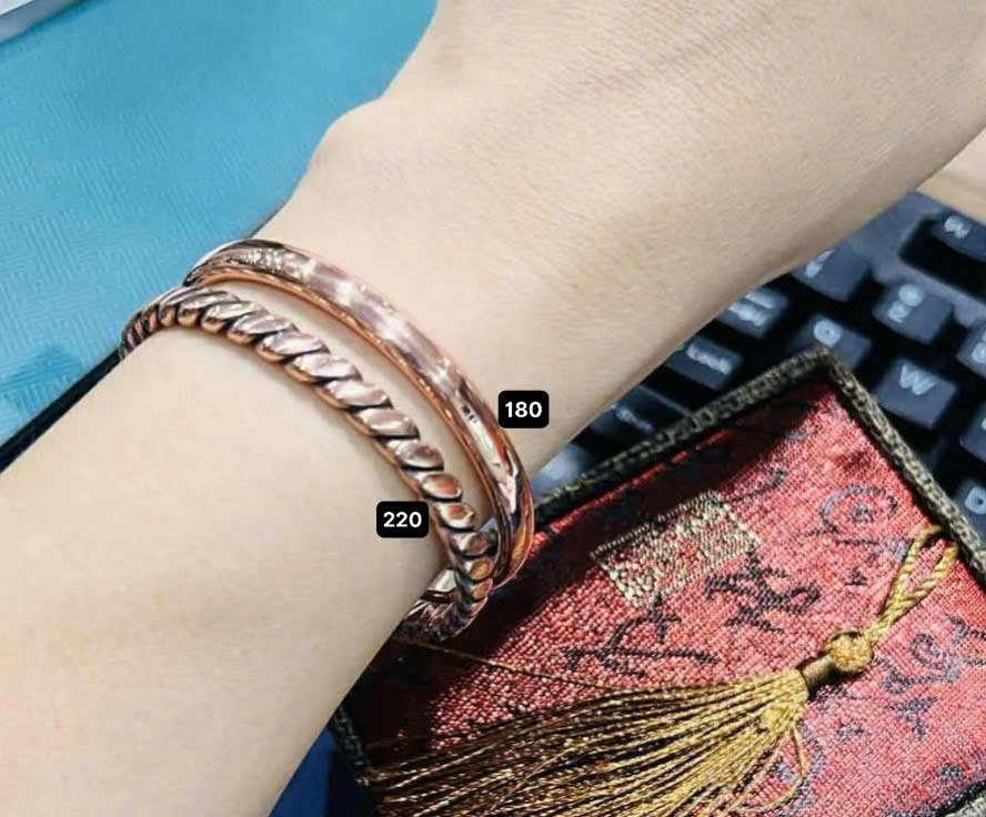 Vòng đồng đỏ dẹt trơn đủ sz