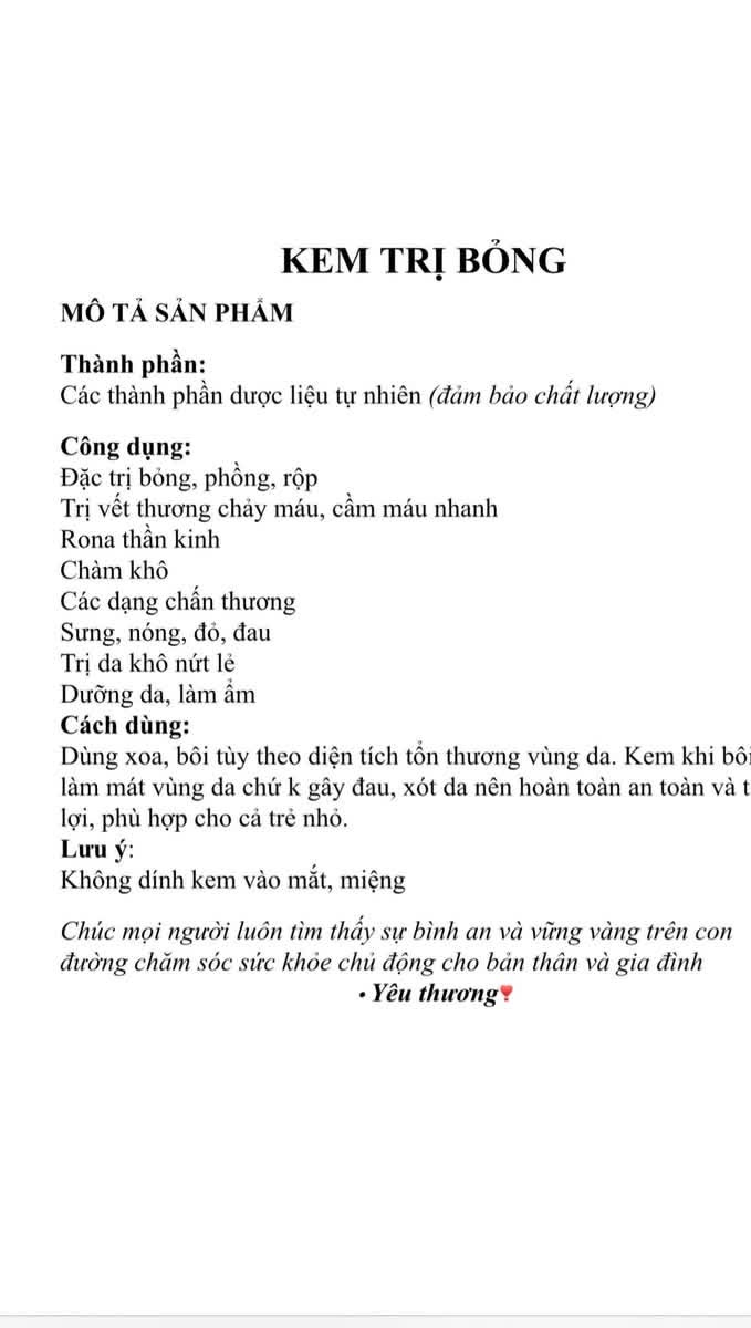 Kem trị bỏng