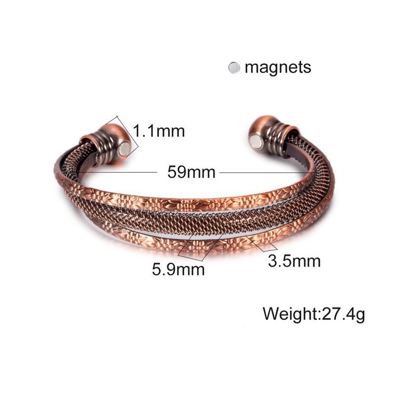 Vòng đồng đỏ nam châm từ tính chống viêm khớp bảo vệ sức khoẻ