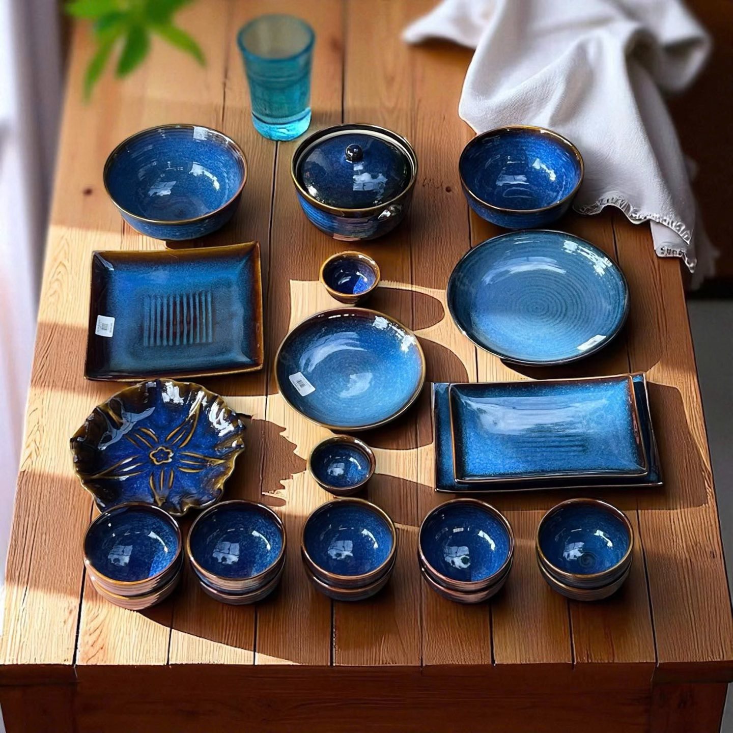 BỘ BÁT ĐĨA MEN HỎA BIẾN